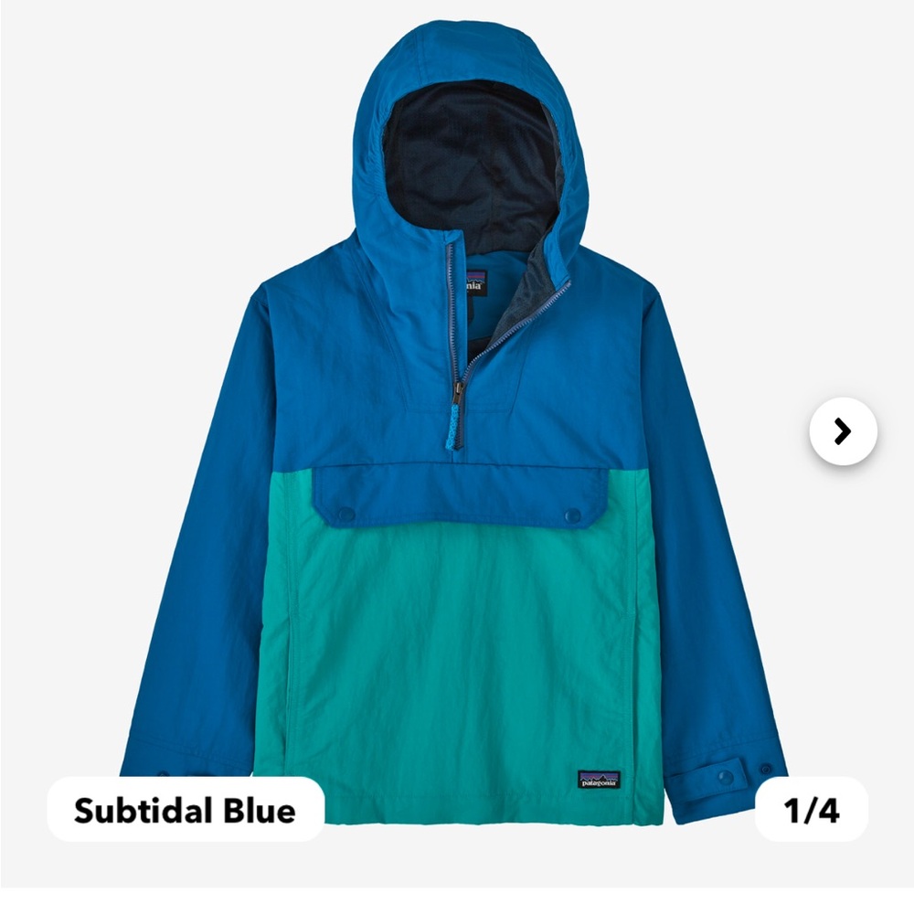 Patagonia kids Isthmus anorak pullover - size small - EUC